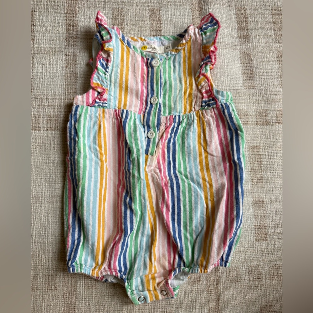 Baby Boden Multicolor Striped Romper